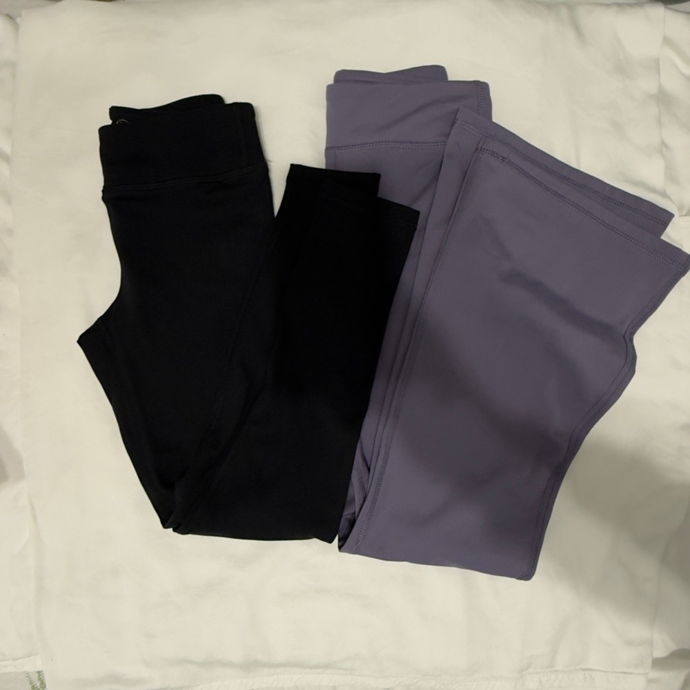 90 Degree By Reflex Lavender and Black Leggings size 10 - Picture 2 of 4